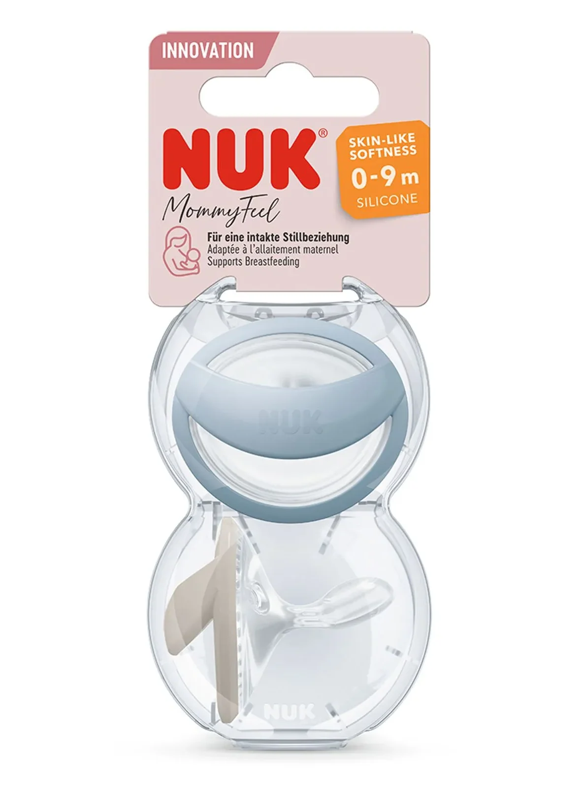 1252799-1600-1600 Nuk Chupete Mommyfeel Celeste/gris (0-9 M) X 2 - Imagen de 1