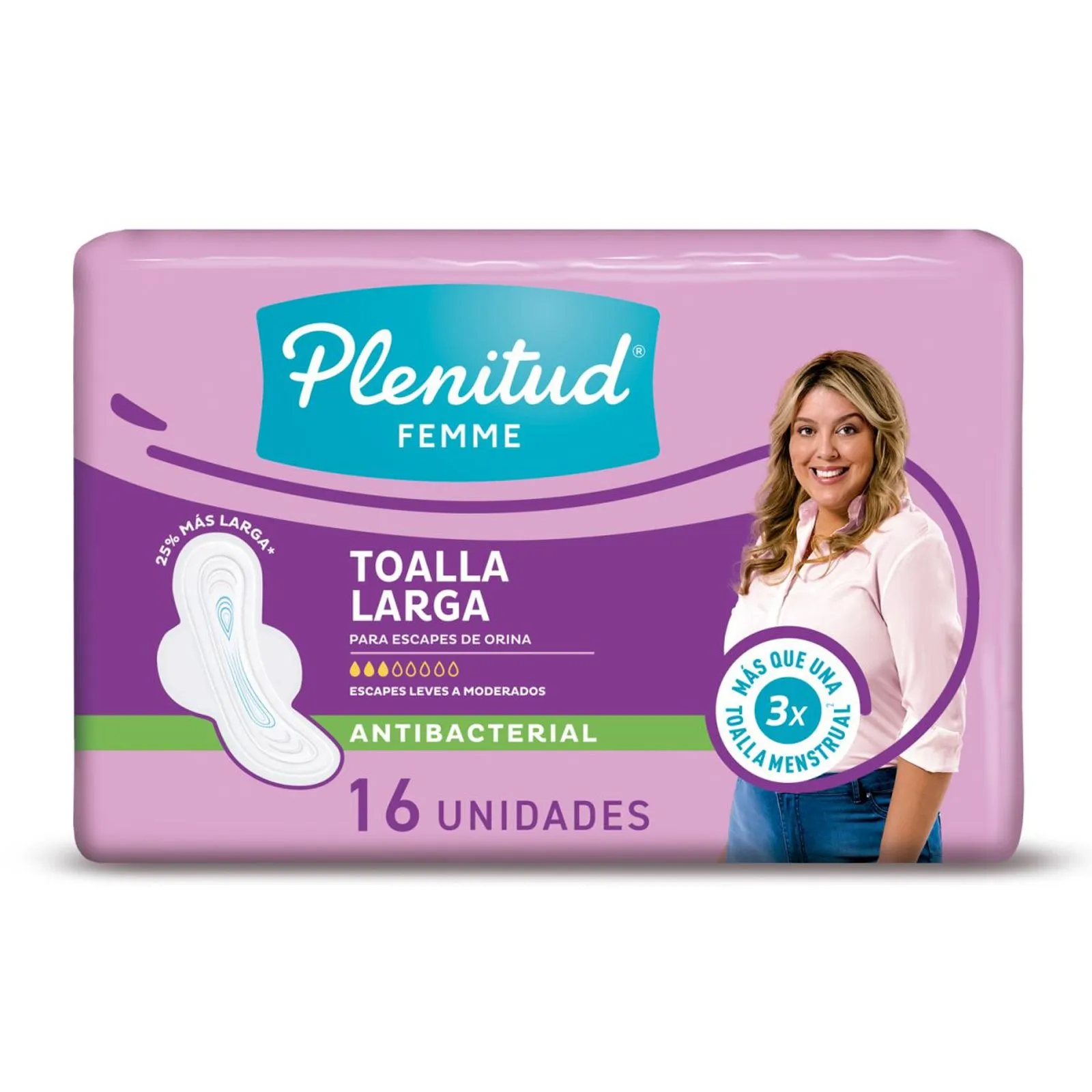 1260510-1600-1600 Plenitud Toallitas Largas Femme X16 UN - Imagen de 1