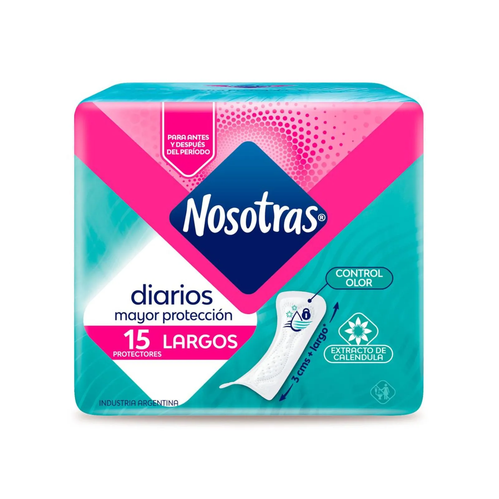 1312086-1600-1600 Nosotras Protectores Diarios Largos X15 UN - Imagen de 1