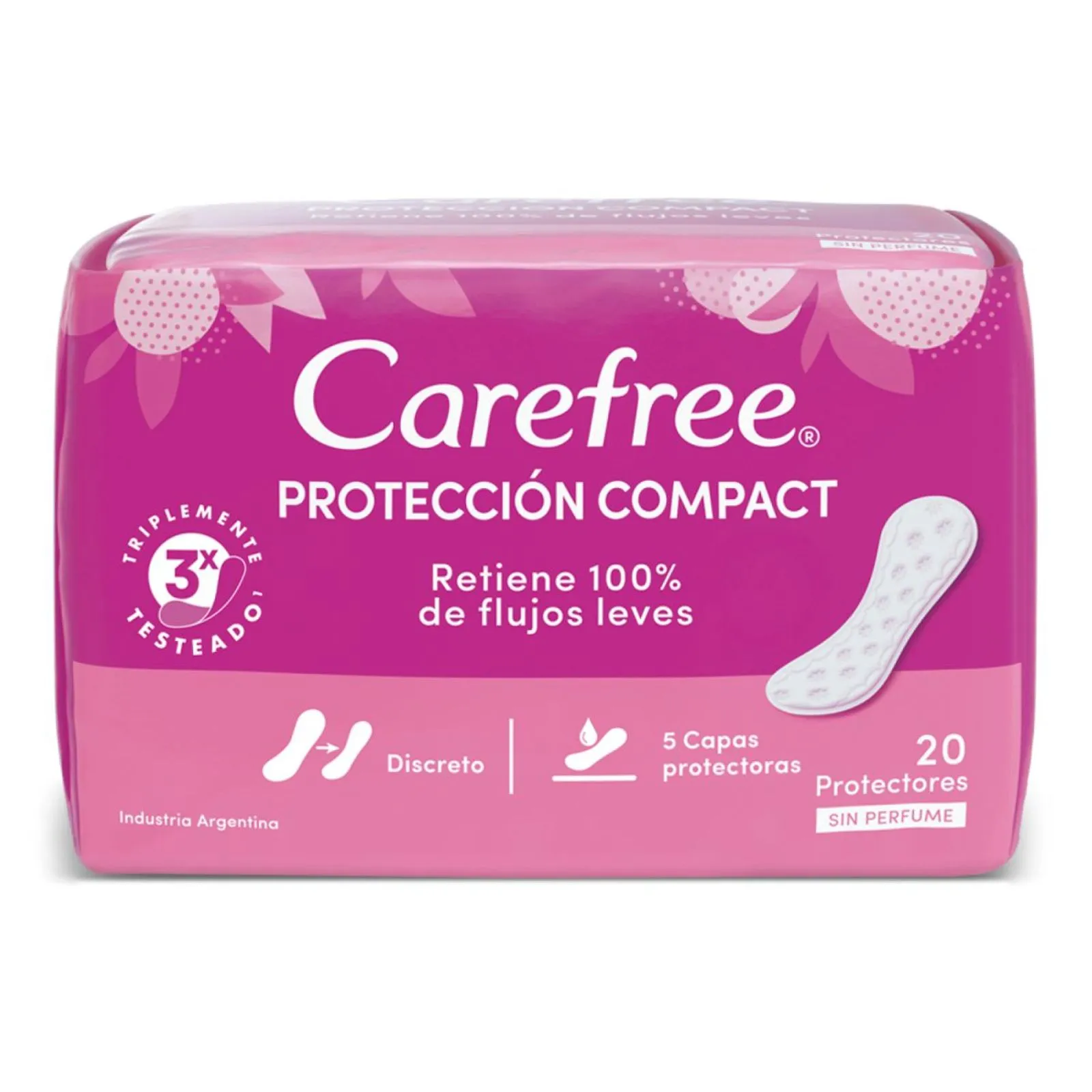 1316411-1600-1600 Carefree Protectores Diarios Protección Compact X20 UN - Imagen de 1
