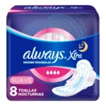 Always Toallitas Femeninas Xtra Noches Tranquilas Suave X8 UN