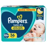 Pampers Baby Dry Pañales T RN+ X 36 UN