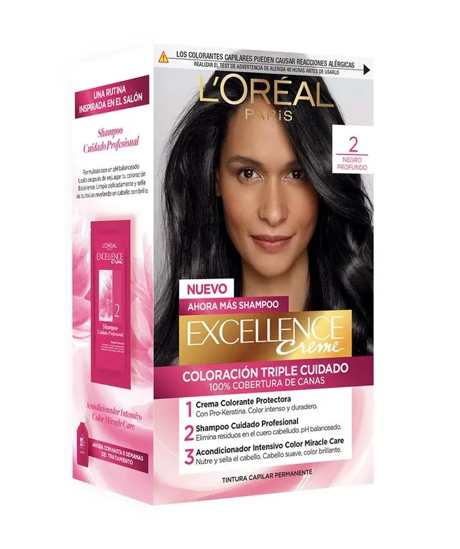 203212-800-auto Loreal Excellence Kit Coloracion 2 Negro Profundo - Imagen de 1