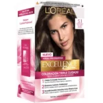 Loreal Excellence Kit Coloracion 5.1 Castaño Claro Ceniza