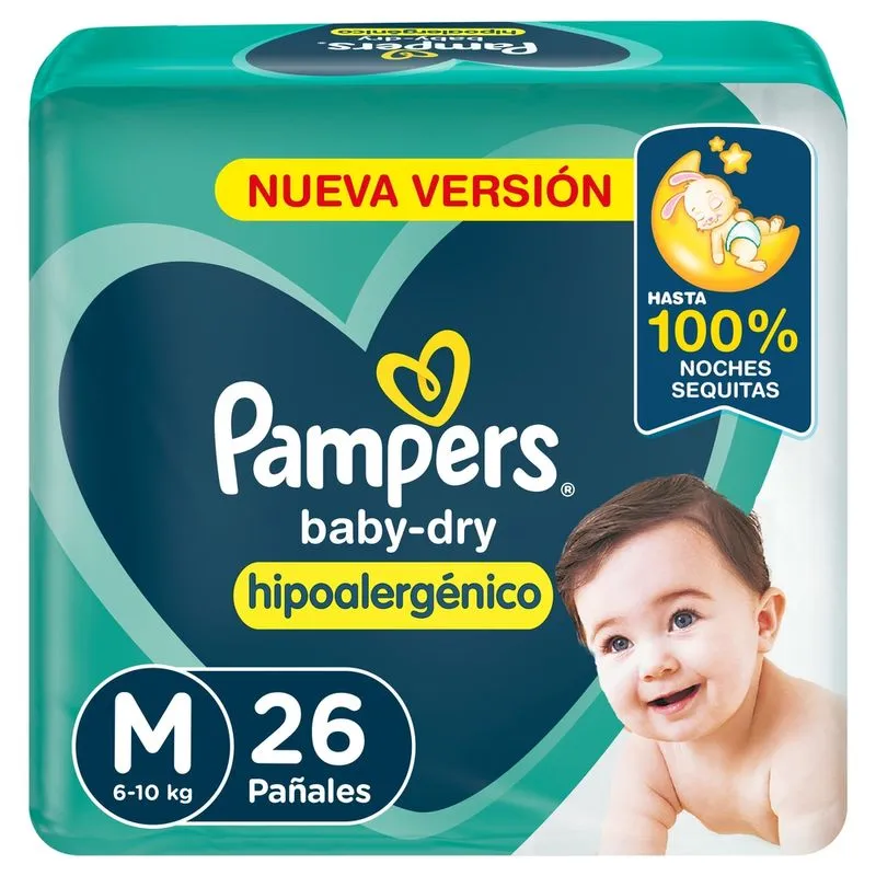 310055-800-auto Pampers Baby Dry Pañales T M X 26 UN - Imagen de 1