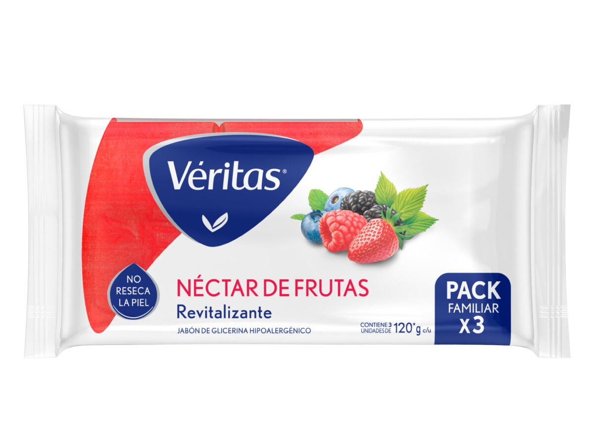 38438__81302_zoom Veritas Jabon De Tocador Glicerina Nectar de Frutas X 120 X 3 - Imagen de 1