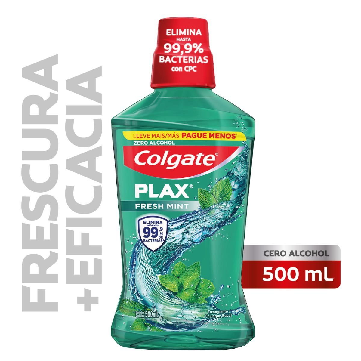8001080 Colgate Enjuague Bucal Plax Fresh Mint X 500 ML - Imagen de 1
