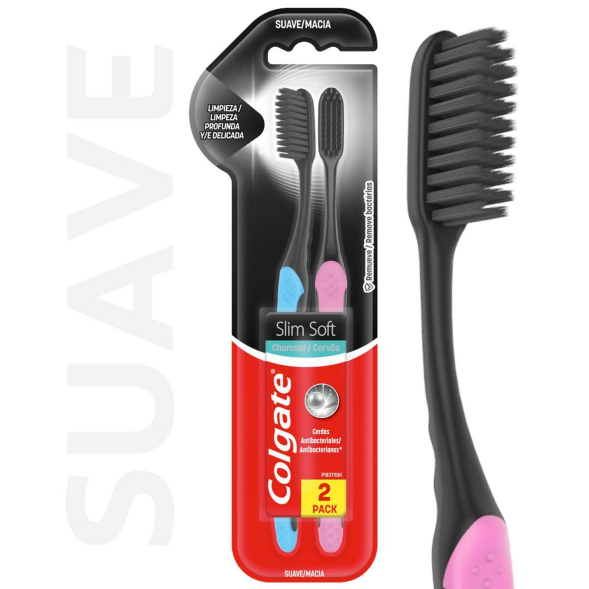 8021756 (1) Colgate Cepillo Dental Slim Soft Black X 2 UNID. - Imagen de 1