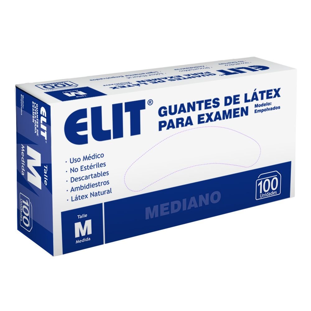 8025051 Elit Guantes de Látex para Exámen Mediano X 100 - Imagen de 1