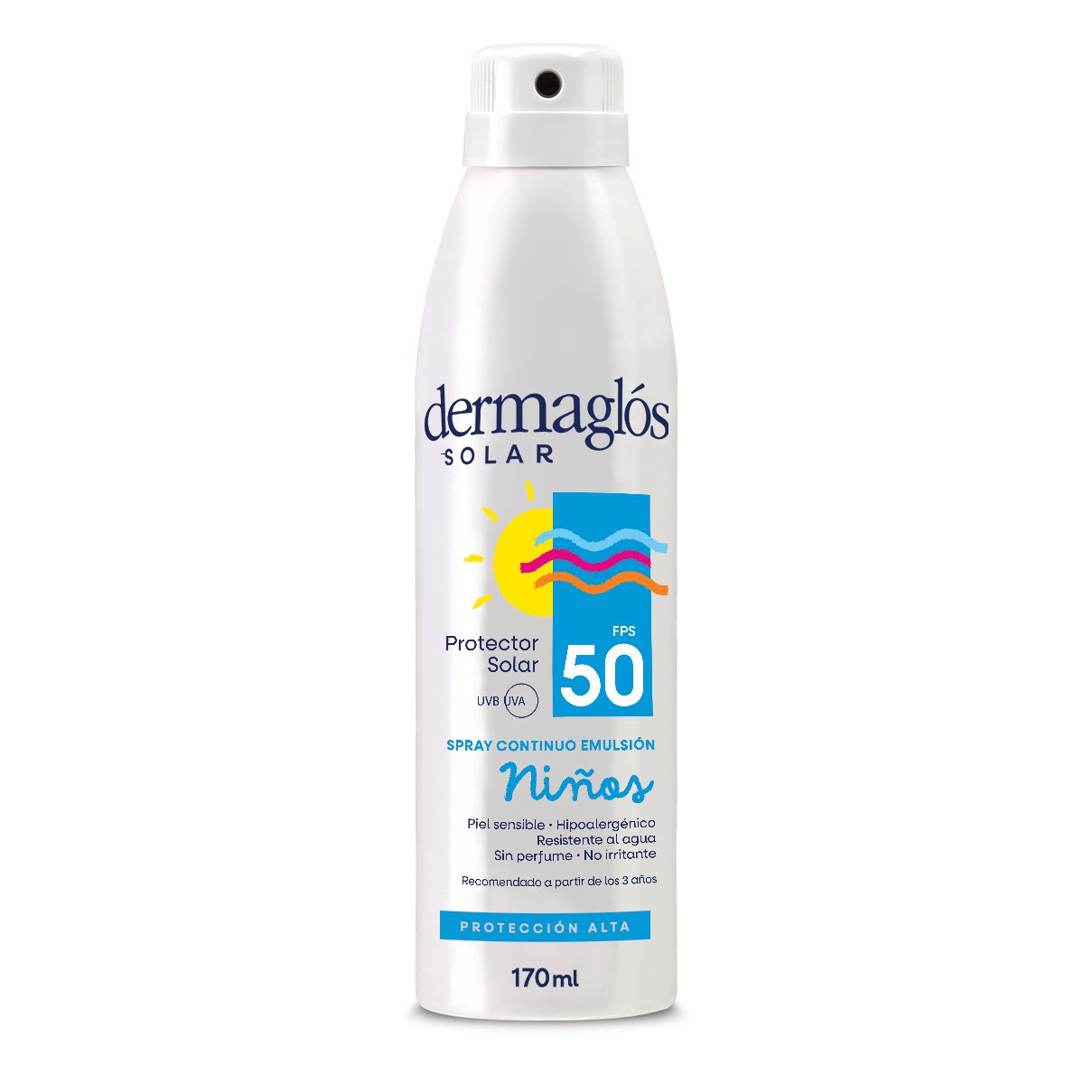 8031930 Dermaglos Solar Spray Emulsion Fps 50 Niños X 170 ML - Imagen de 1