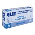Elit Guantes Examen Nitrilo S/Polvo Mediano Azul X100
