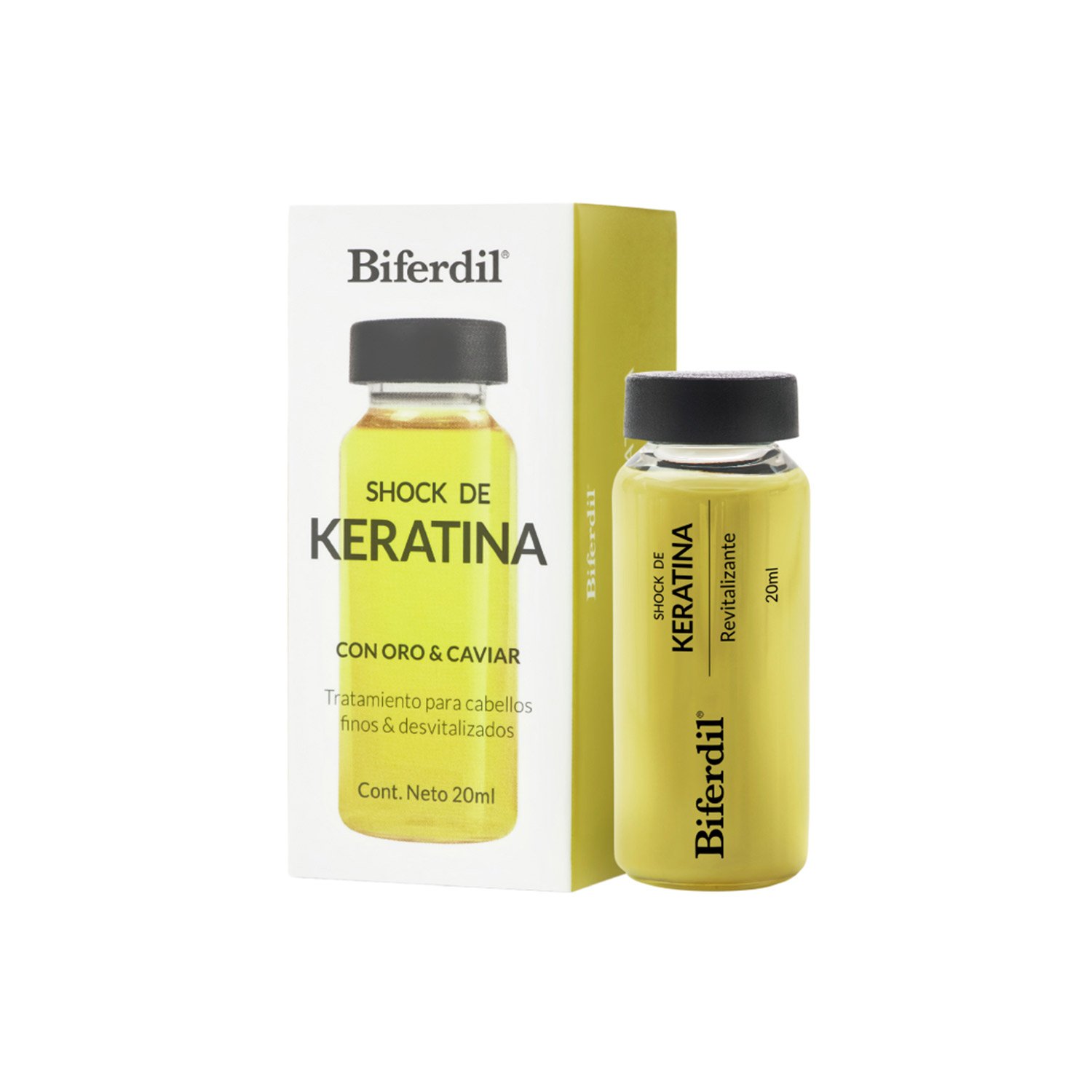 8120598 Biferdil Shock de keratina Para Cabellos Finos y Desvitalizados X 20 ML - Imagen de 1