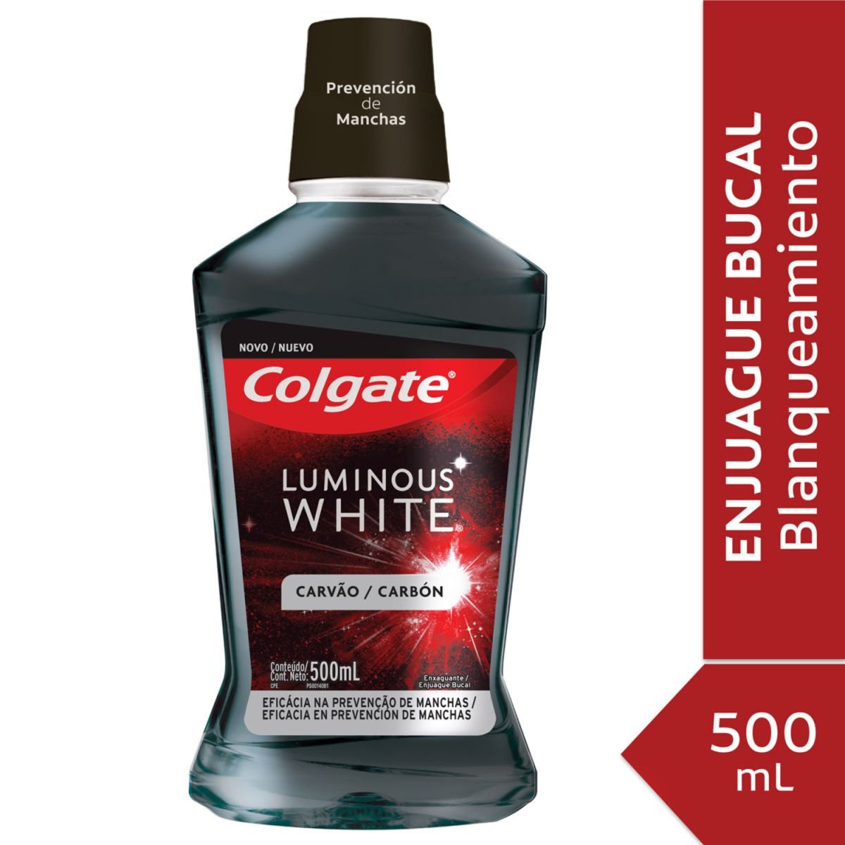 8121131 Colgate Enjuague bucal Luminous White X 500 ML - Imagen de 1