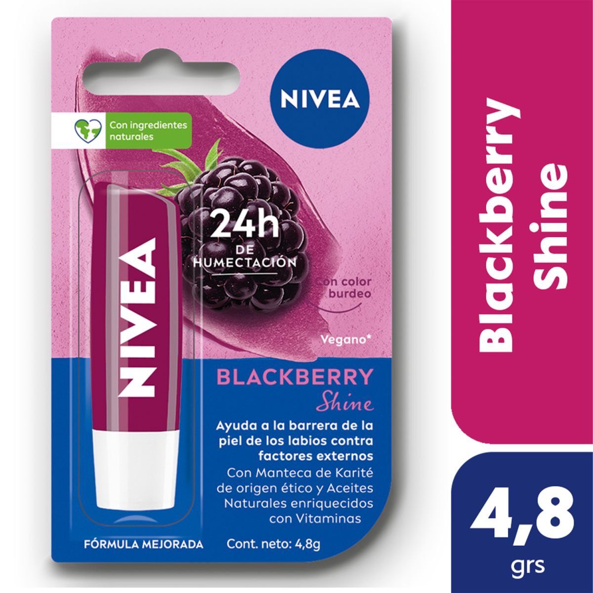 8122045 Nivea Protector labial humectante Blackberry Shine X 4,8 G - Imagen de 1