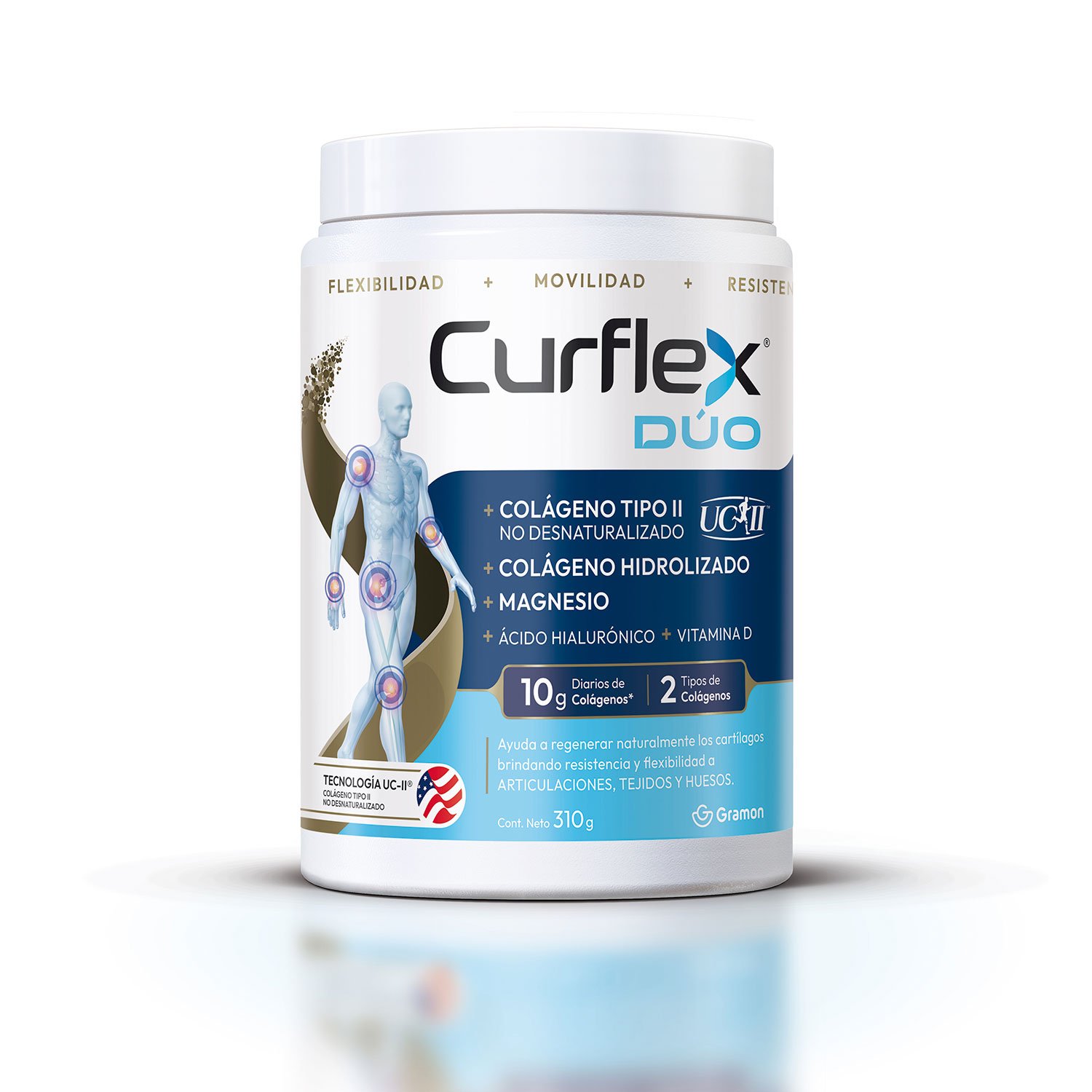 8128855 (2) Curflex Duo Colageno + Magnesio+ A. Hialuronico+ Vit D X310 G - Imagen de 1