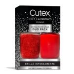 Cutex  Pack Duo Glitter Rock Rojo