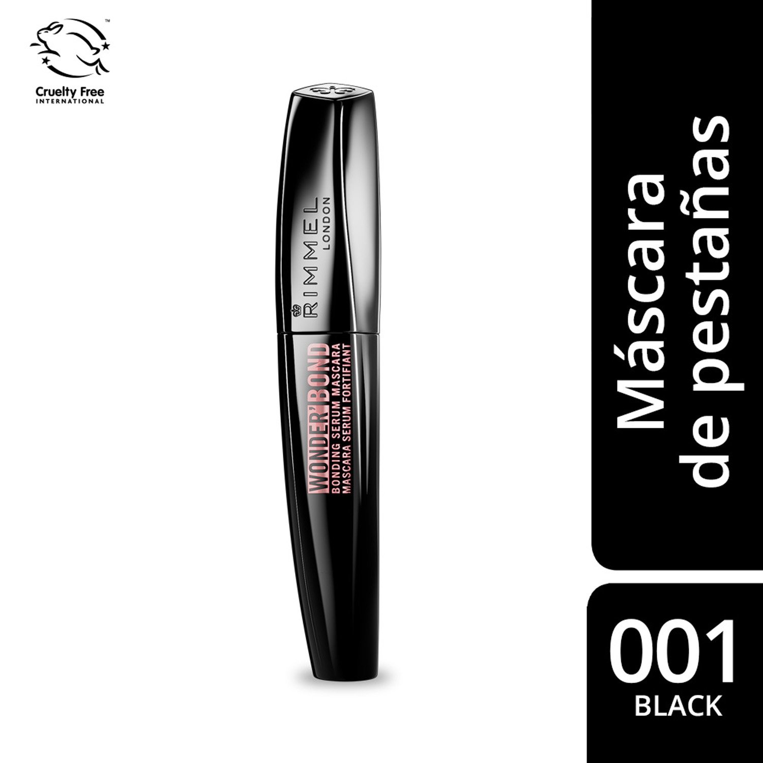 8132739 (1) Rimmel Máscara de Pestañas Wonder Bond Black 001 - Imagen de 1