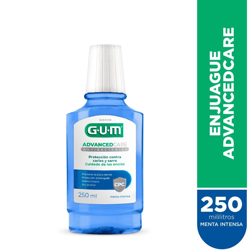 8135712 Gum Enjuague Bucal Antibacterial Menta Intensa X 250 ML - Imagen de 1