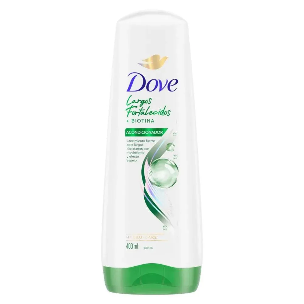 Acondicionador-Dove-Largos-Fortalecidos-Biotina-400ml-frente Dove Acondicionador Largos Fortalecidos 400 ML - Imagen de 1