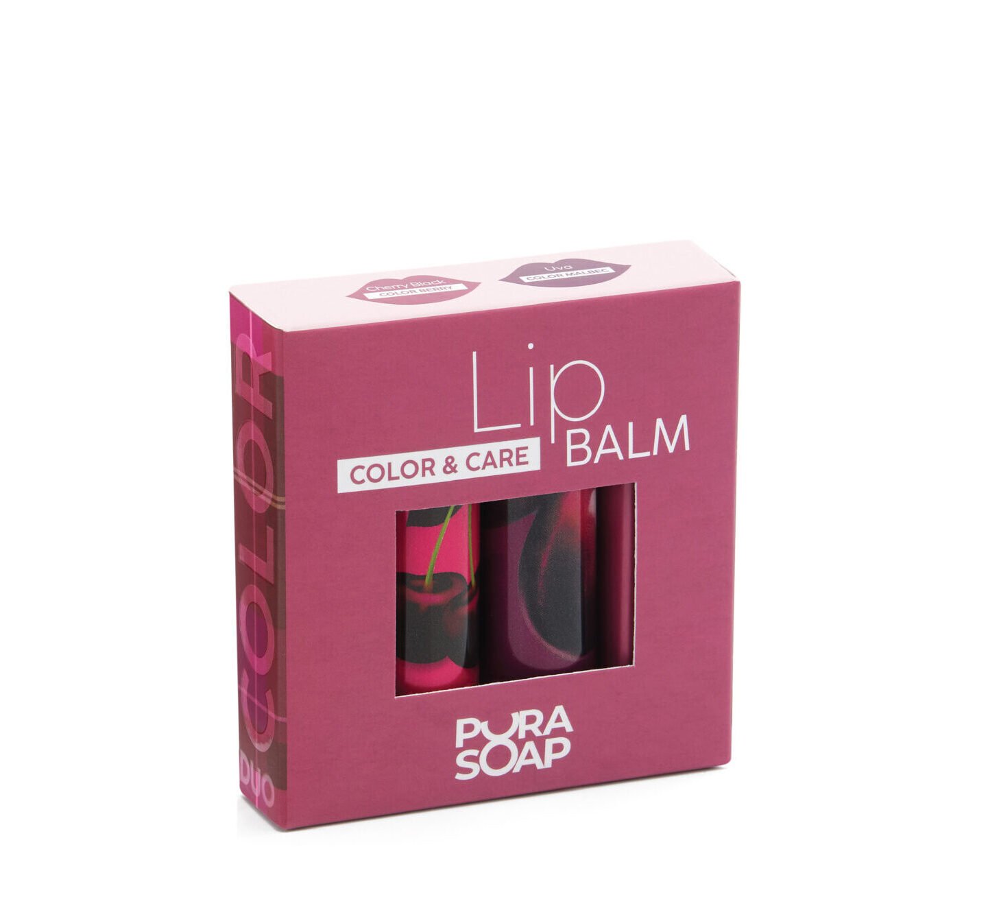 DUO-BALSAMO-MALBEC-1-scaled Pura Soap Duo Lip Balm Color Berry + Malbec - Imagen de 1