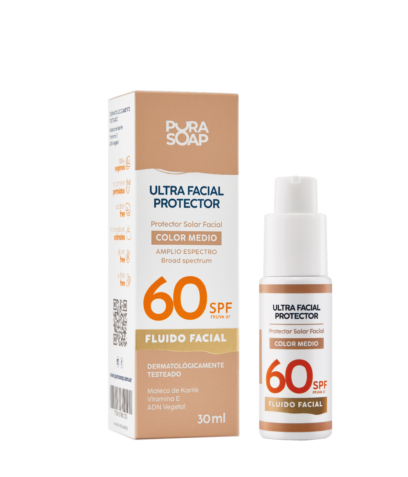 SERUM-PROTECTOR-MEDIO-CON-CAJA-scaled Pura Soap Protector Solar Facial Medio 30 ML - Imagen de 1