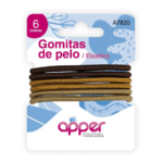 Apper Gomitas de Pelo Color Marron X 6 UNID.
