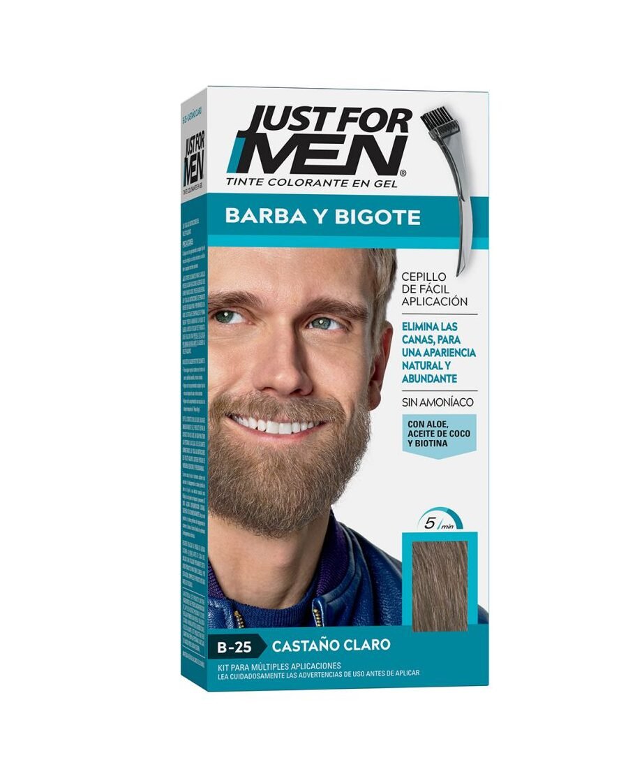 9997343 Just For Men Tintura en Gel Barba y Bigote Castaño Claro - Imagen de 1