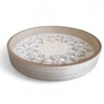 Bandeja Redonda Decorativa de Madera