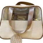 La Chapelle Bolso transparente con detalles en tela beige