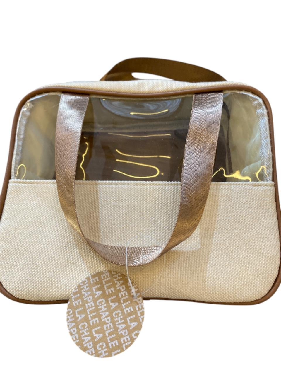 f2f75ca7-7733-4700-aaff-e1a2a5bab724 La Chapelle Bolso transparente con detalles en tela beige - Imagen de 1