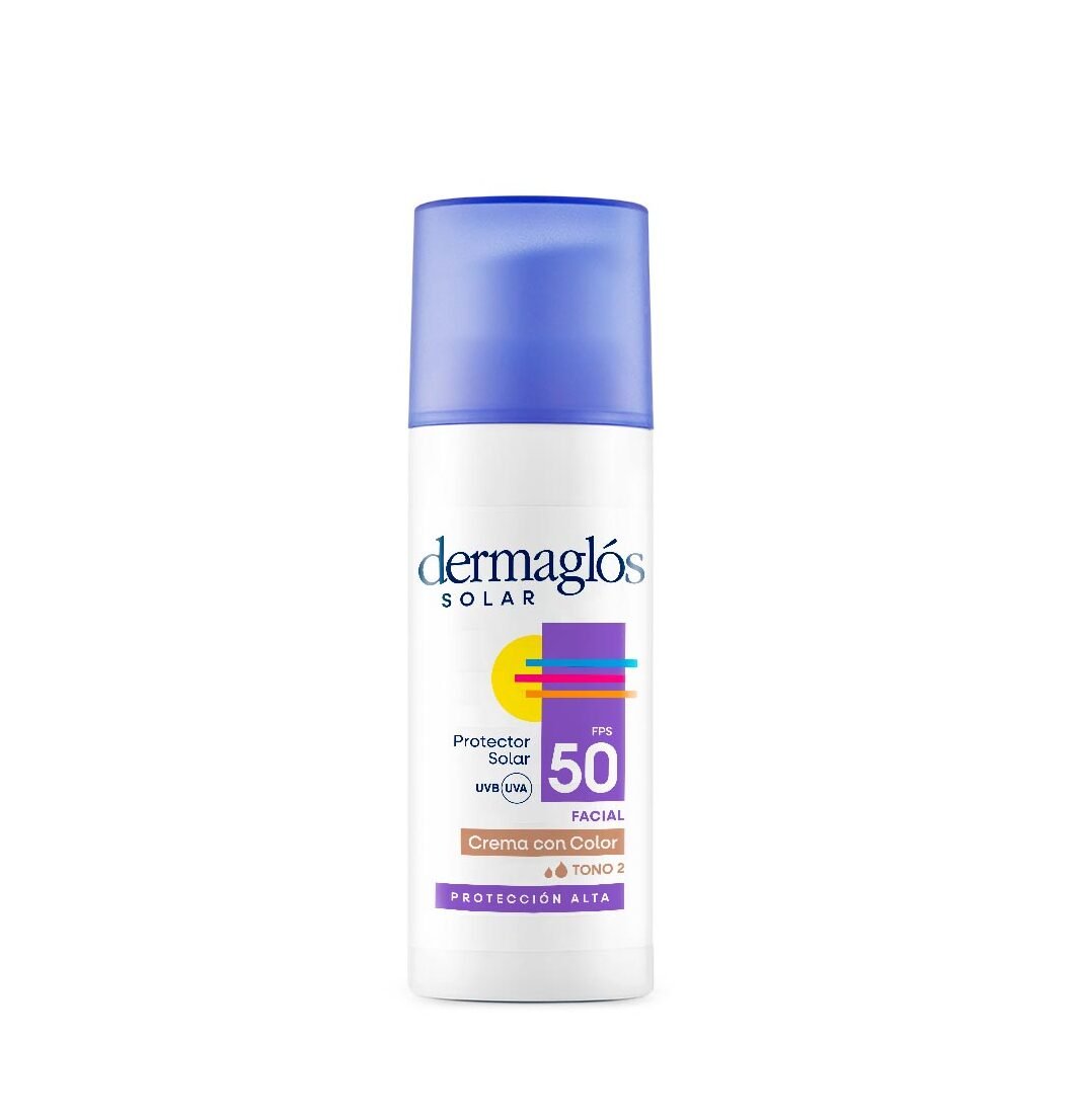 8111904 Dermaglos Protector Solar Facial FPS50 Tono 2 Crema X 50 G - Imagen de 1
