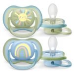 Avent Chupete Ultra Air deco 0-6M Verde y Celeste X 2