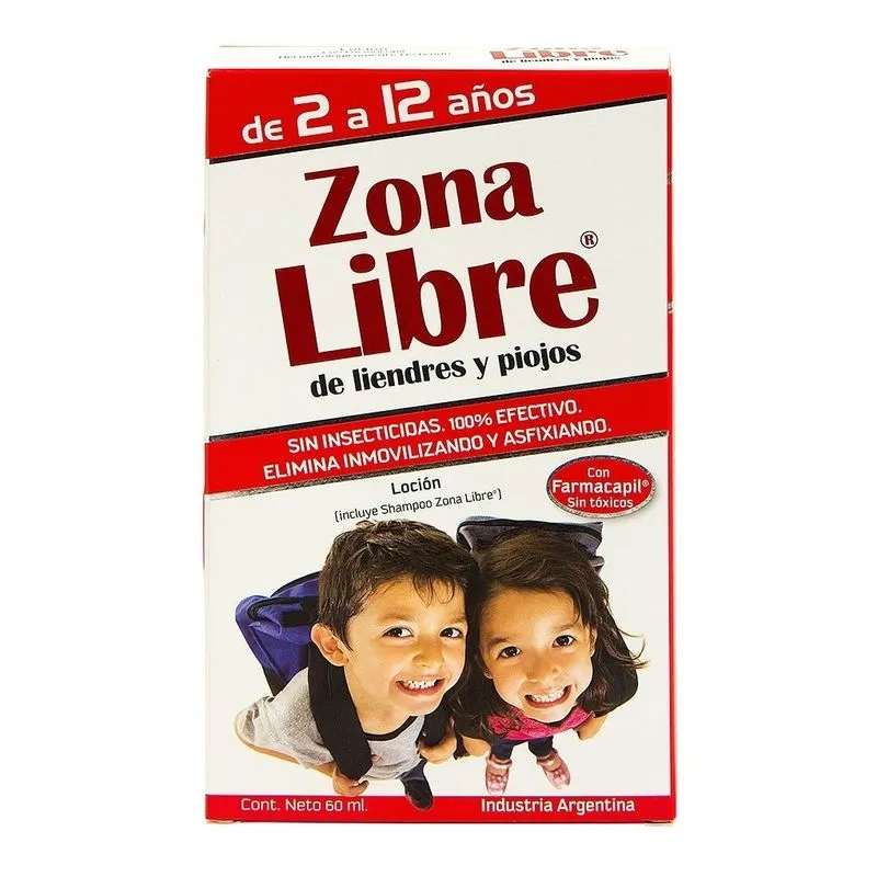 178091-800-800 Zona Libre Liendres Y Piojos Loción + Shampoo 60 ML - Imagen de 1