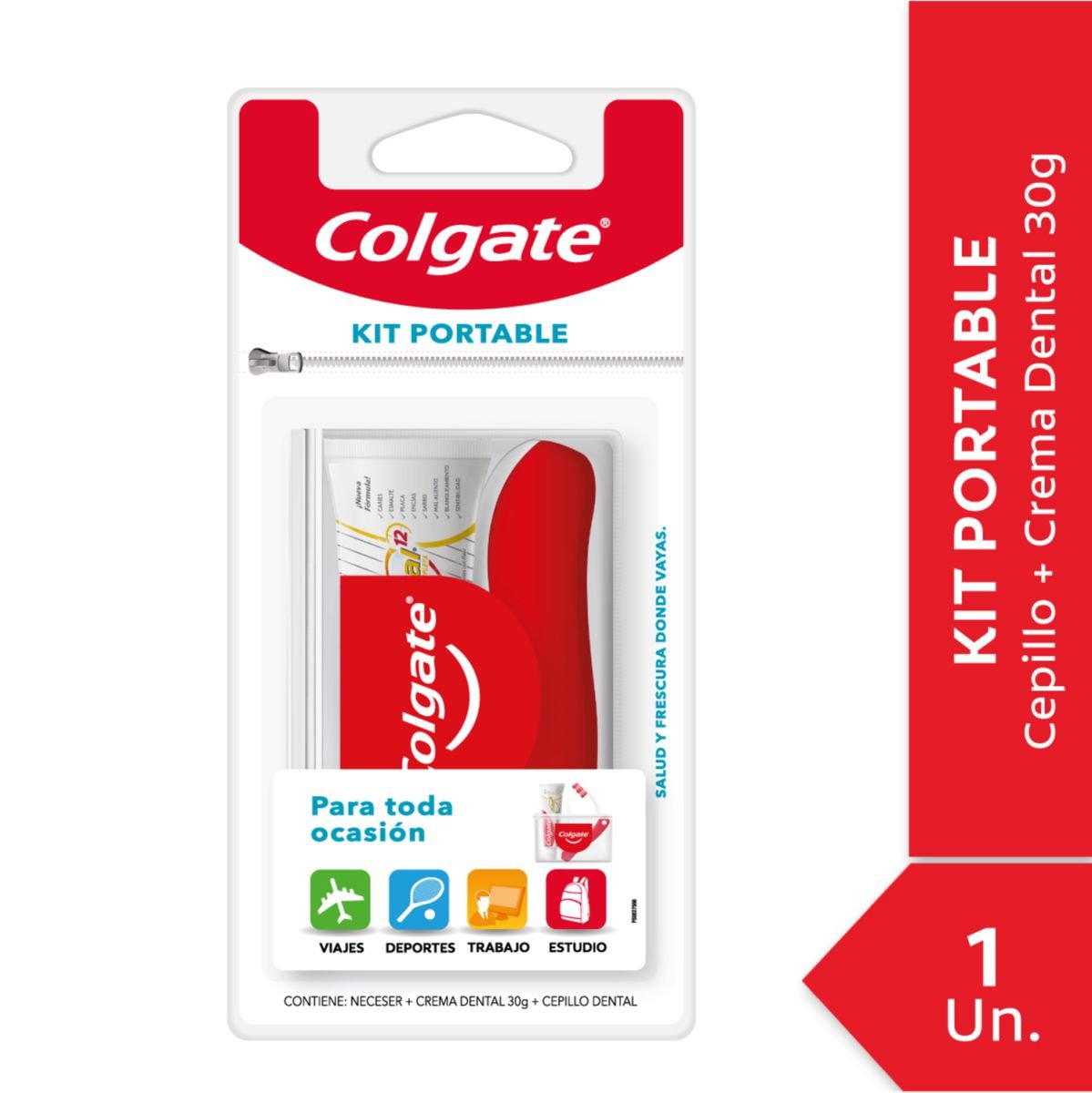 8014740 Colgate Kit de Viaje Cepillo de dientes + pasta dental - Imagen de 1